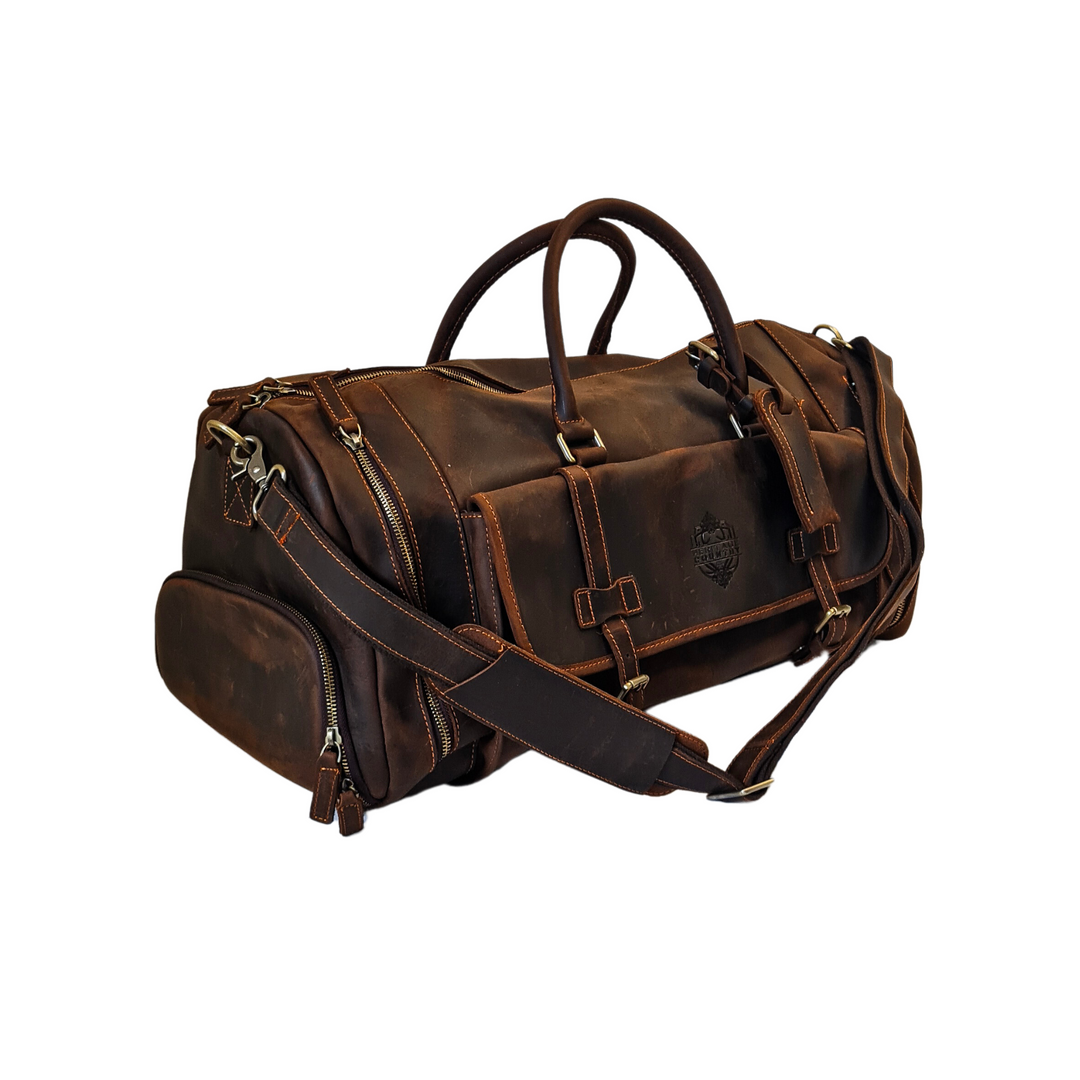 The Range Leather Duffle Bag | Australian Country Brand - Heritage Country - dark brown leather