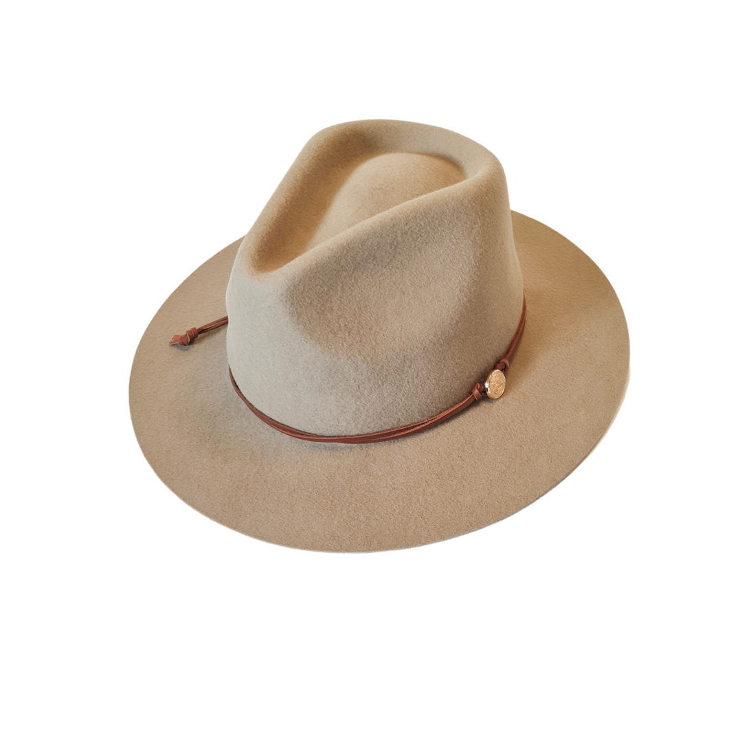 Darby - Soft Brim Wool Fedora in Latte