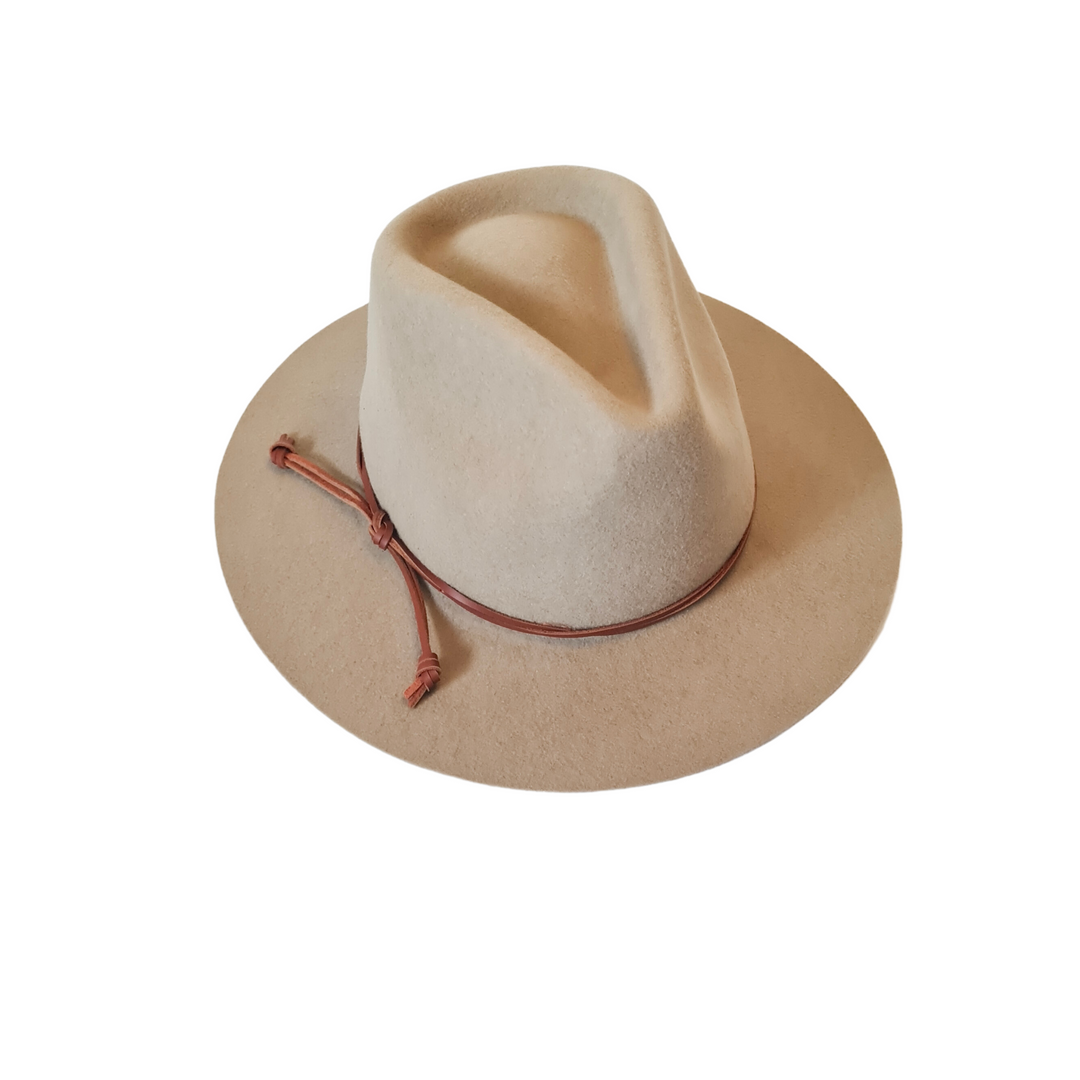 Darby - Soft Brim Wool Fedora in Latte