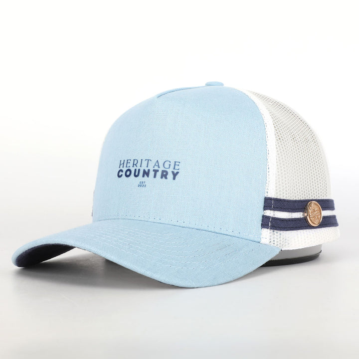 Side View - 'The Taylor' Linen Trucker Cap from Australian Country Brand 'Heritage Country'