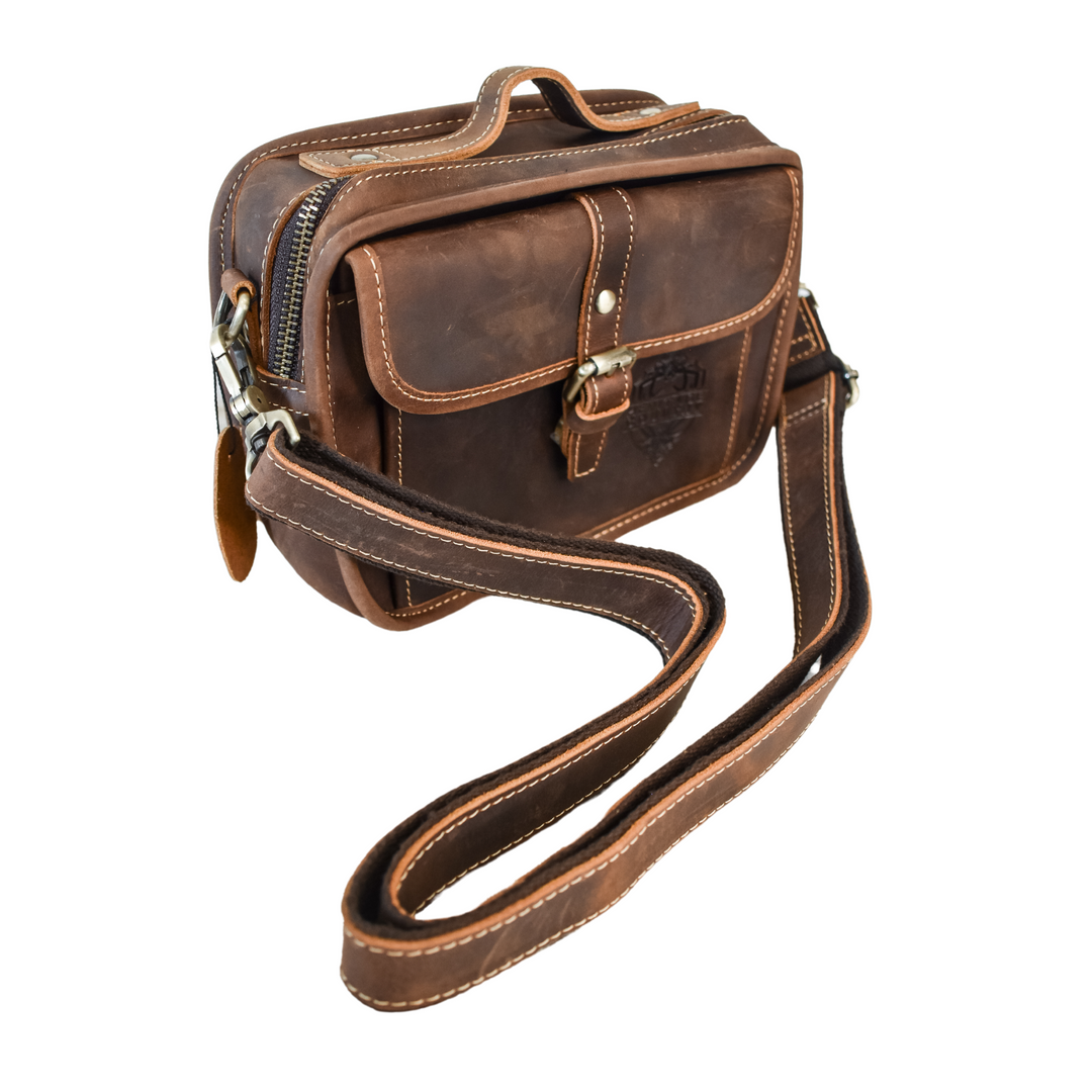 'The Oliver' Small Leather Saddle Bag - Cross Body or Side Bag - Handbag