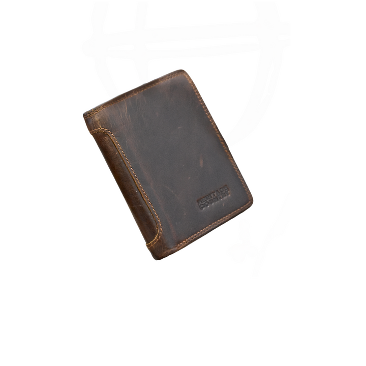 Vertical Tri-fold Leather Wallet